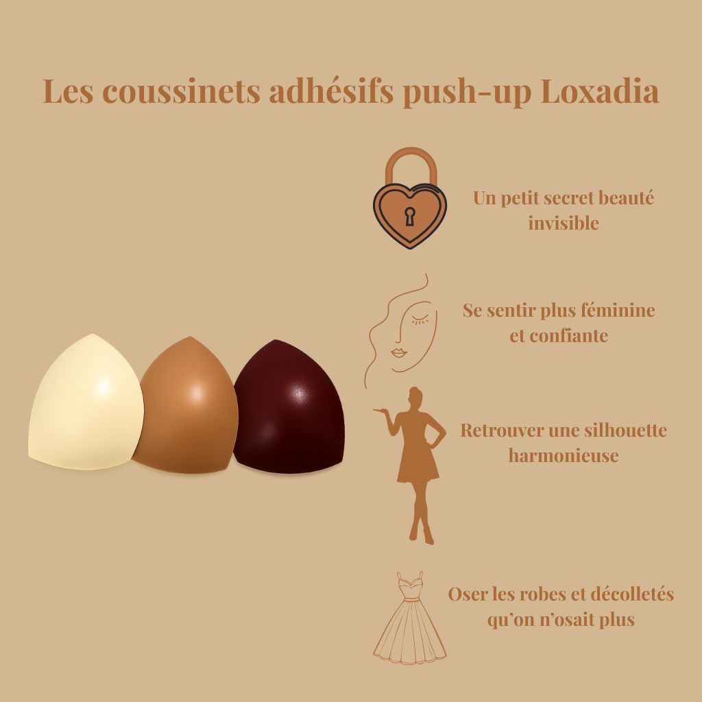 Coussinets Push-up Adhésifs Double-Face Réutilisables Caramel Loxadia