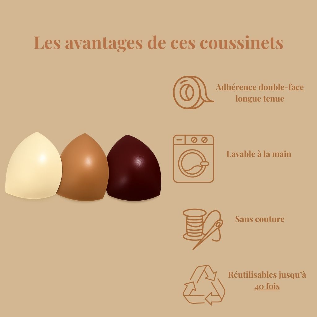 Coussinets Push-up Adhésifs Double-Face Réutilisables Cacao Loxadia
